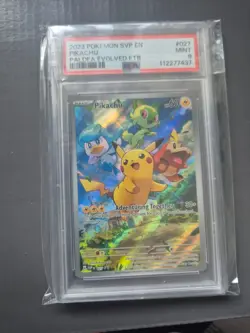 2023 POKEMON SVP EN-SV BLACK STAR PROMO #027 PIKACHU PSA 9 Paldea Evolved ETB - Image 1