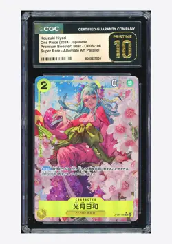 One Piece CGC 10 Kouzuki Hiyori SR Alt Art 2024 OP06-106 PRB01 Japanese - Image 1