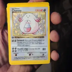 Pokemon TCG Chansey Base Set Shadowless 1st Edition Holo Rare 003/102 120HP - Image 1
