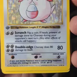 Pokemon TCG Chansey Base Set Shadowless 1st Edition Holo Rare 003/102 120HP - Image 3