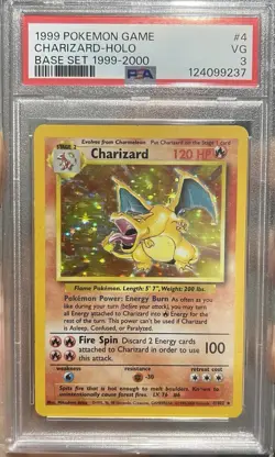 PSA 3 Charizard Base Set Holo 1999-2000 Copyright “4th Print” UK Pokemon Card - Image 1