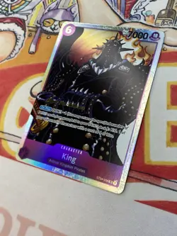 One Piece Card Game KING Super Pre-Release Gold Stamped Super Rare Holo NM - Image 2