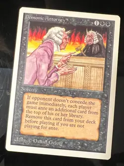 Magic the Gathering MTG Unlimited Demonic Attorney NM (Beta Bob) - Image 1