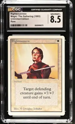 Righteousness, Unlimited mtg. CGC 8.5 Near Mint/Mint+! - Image 1