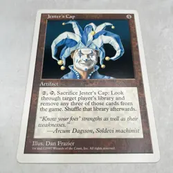 JESTER'S CAP PROMO CARD Giant 6" x 9" Oversize Magic The Gathering mtg VTG 1997 - Image 1