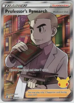 Pokemon Professor's Research (Full Art) Ultra Rare Celebrations 024/025 NM - Image 1
