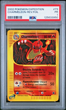 PSA 1 PR 2002 Expedition Charmeleon Reverse Holo Foil Rare 73/165 WOTC Pokemon - Image 1