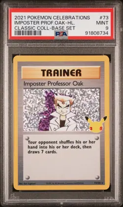 PSA 9 Mint 2021 Pokemon Celebrations Classic IMPOSTER PROFESSOR OAK #73 - Image 1