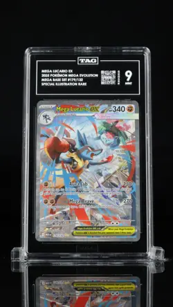 Mega Lucario ex 179/132 Me01: Mega Evolution Holo TAG 9 Pokemon - Image 1