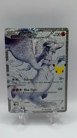 Pokemon Reshiram Full Art Holo Classic Collection 113/114 Celebrations TCG - Image 1