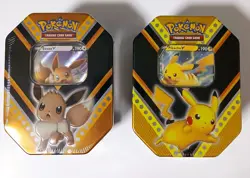 Pokemon TCG: V Powers Tin 2020 Pikachu/Eevee Tin Combo - Image 1