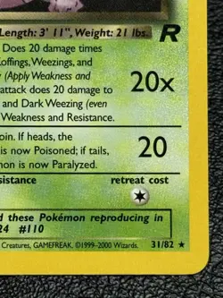 Dark Weezing 31/82 - First Edition Rare - Vintage Pokemon TCG: Team Rocket - LP - Image 4