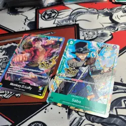 One Piece TCG - Monkey D. Luffy Leader Sabo- P - 3rd Anniversary Stamped Promo - Image 2