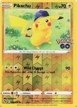 Pikachu (28) Holo Rare Reverse Holo Pokemon GO 028/078 NM - Image 1