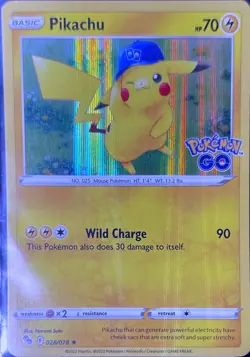 Pikachu (28) Holo Rare Pokemon GO 028/078 NM - Image 1