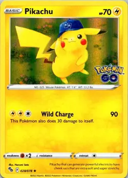 Pikachu (28) Holo Rare Pokemon GO 028/078 NM - Image 1