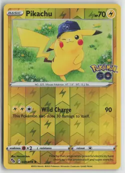 Pikachu (28) Reverse Holo Rare Pokemon GO 028/078 NM - Image 1