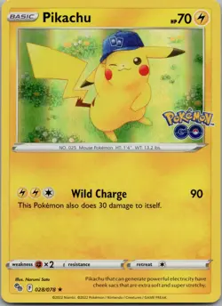 Pikachu (28) Holo Rare Pokemon GO 028/078 NM - Image 1