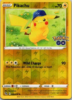 Pikachu (28) Holo Rare Pokemon GO 028/078 NM - Image 1