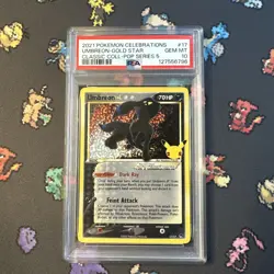 2021 Umbreon Gold Star Holo 17/17 Celebrations Classic Collection Pokemon PSA 10 - Image 1