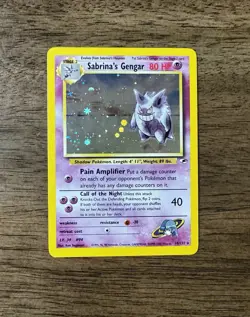 Pokemon Sabrina's Gengar 14/132- Holo Rare- Gym Challenge Unlimited- LP - Image 2