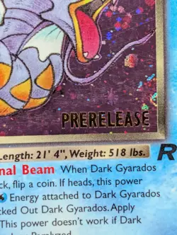 Dark Gyarados 8/82 Team Rocket - Pokemon TCG Prerelease STAMPED Holo Card - Image 2