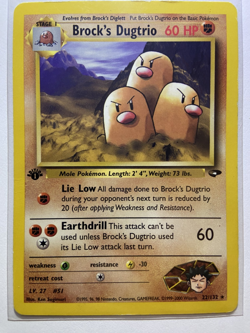 Brock's Dugtrio - 22/132 Gym Challenge 2000 - First Edition - WOTC Pokemon TCG - Image 1