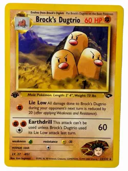 Brock's Dugtrio - 22/132 Gym Challenge 2000 - First Edition - WOTC Pokemon TCG - Image 1