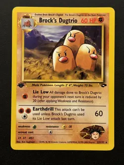 Brock's Dugtrio - 22/132-[LP]- 1st Edition Gym Challenge Pokemon TCG - Image 1