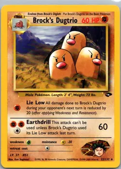Pokemon TCG Brocks Dugtrio 22/132 Gym Challenge NM - Image 1