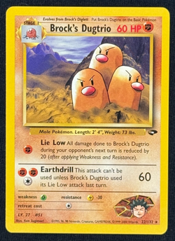 BROCK'S DUGTRIO *Rare* (NM/LP) - Gym Challenge 22/132 - Pokemon TCG - Image 1