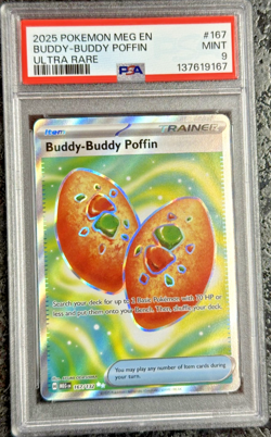 2025 POKEMON MEG EN BUDDY-BUDDY POFFIN ULTRA RARE #167 💎 PSA 9 - Image 1