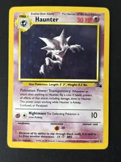 Pokemon TCG Haunter Fossil Unlimited Rare Holo Card 6/62 - MP - Image 1
