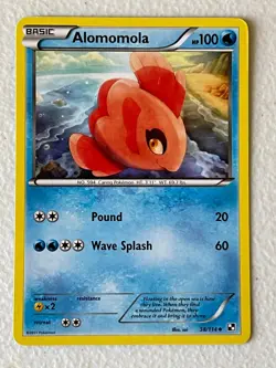 POKEMON ALOMOMOLA 38/114 UNCOMMON BLACK & WHITE NM CARD - Image 1