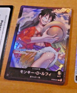 ONE PIECE JAPANESE CARD GAME HOLO CARTE Monkey D. Luffy ST08-001 L JAPAN NM - Image 1
