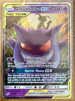 GENGAR & MIMIKYU GX TAG TEAM 2019 POKEMON 53/181 HOLO EXCELLENT HORROR HOUSE 🔥 - Image 1
