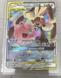 Pokemon TCG Mega Lopunny & Jigglypuff GX 165/236 Cosmic Eclipse 2019 Tag Team - Image 1