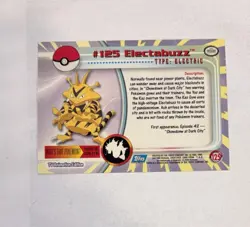 2000 Topps Pokemon TV Series Blue Logo #125 Electabuzz Non Holo - Image 2