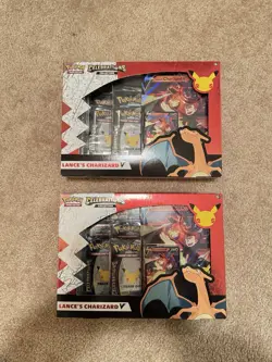 (2) sets Pokemon TCG Celebrations Collection Lance's Charizard V Box - Image 1