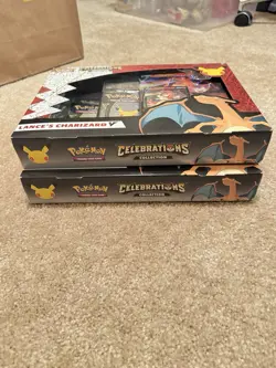 (2) sets Pokemon TCG Celebrations Collection Lance's Charizard V Box - Image 3