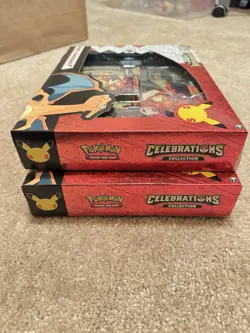 (2) sets Pokemon TCG Celebrations Collection Lance's Charizard V Box - Image 4