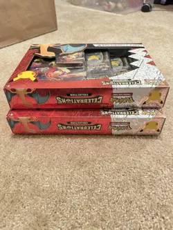 (2) sets Pokemon TCG Celebrations Collection Lance's Charizard V Box - Image 5