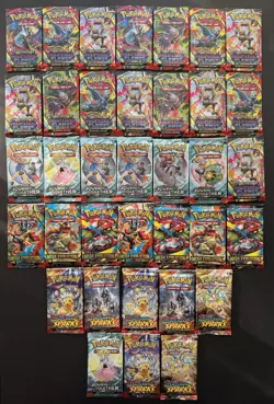Pokemon 15x Phantasmal Flames, 7x Surging Sparks, 7x Mega - 36 Booster Pack Lot - Image 1
