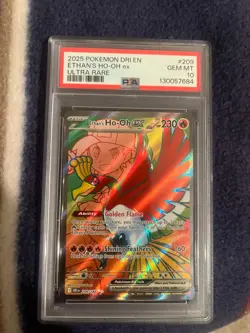 Ho-oh ex 2025 Pokemon DESTINED RIVALS Ethan's 209 PSA 10 Gem Mint - Image 1