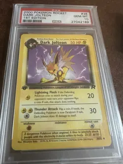 2000 Pokemon Rocket #38 Dark Jolteon 1st Edition PSA 10 - Image 1