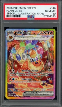 #2 2025 Pokemon Pre En Special Illustration Rare #146 Flareon ex PSA 10 GEM MINT - Image 1