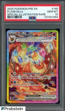 #1 2025 Pokemon Pre En Special Illustration Rare #146 Flareon ex PSA 10 GEM MINT - Image 1