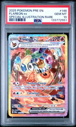 2025 Pokemon Pre En- #146 Flareon Ex Special Illustration Rare PSA 10 - Image 1