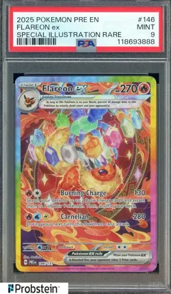 2025 Pokemon TCG PRE EN Special Illustration Rare #146 Flareon ex PSA 9 MINT - Image 1