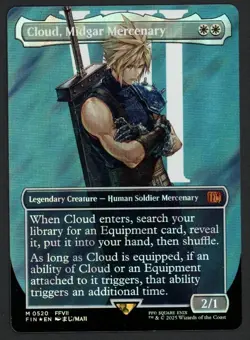 ***Surge FOIL Borderless Cloud, Midgar Mercenary*** MTG Final Fantasy Kid Icarus - Image 1